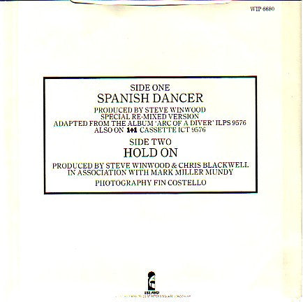 Steve Winwood : Spanish Dancer (7", Single)