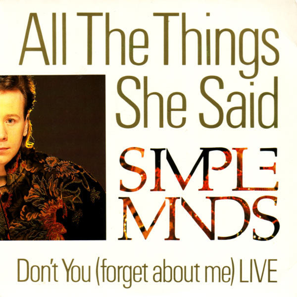 Simple Minds : All The Things She Said (7", Single)