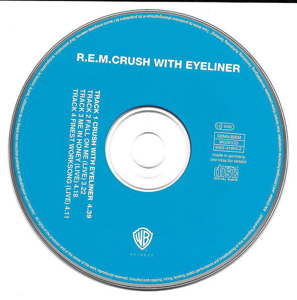 R.E.M. : Crush With Eyeliner (CD, Single)