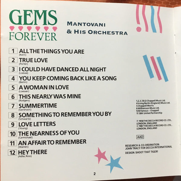 Mantovani And His Orchestra : Gems Forever (CD, Album, RE)