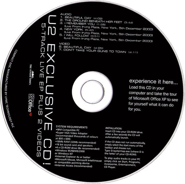 U2 : Exclusive CD! (CD, EP, Enh, Promo)