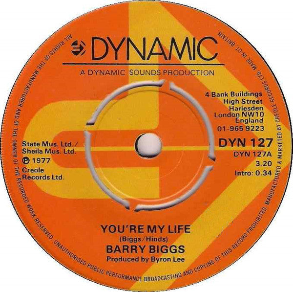 Barry Biggs : You're My Life  (7", Single)