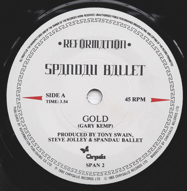 Spandau Ballet : Gold (7", Single, Pap)