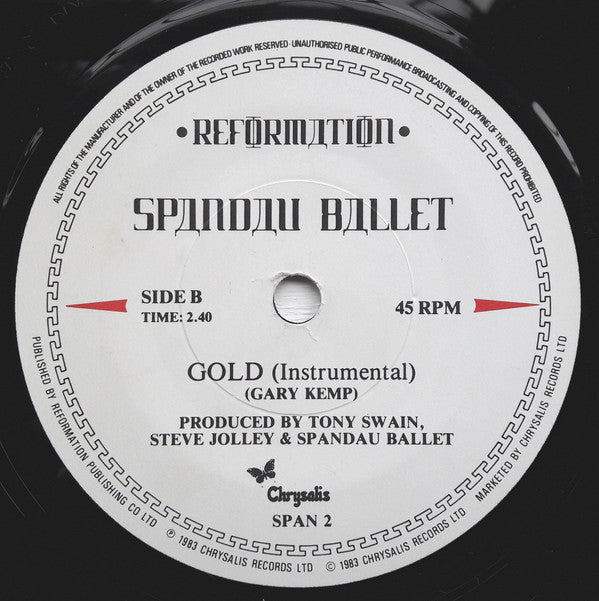 Spandau Ballet : Gold (7", Single, Pap)
