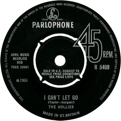 The Hollies : I Can't Let Go (7", Single)