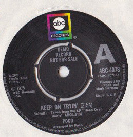 Poco (3) : Keep On Tryin' / Georgia, Bind My Ties (7", Promo)
