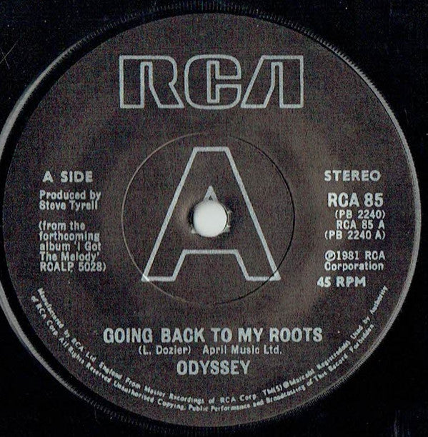 Odyssey (2) : Going Back To My Roots (7", Single, RP, Sol)