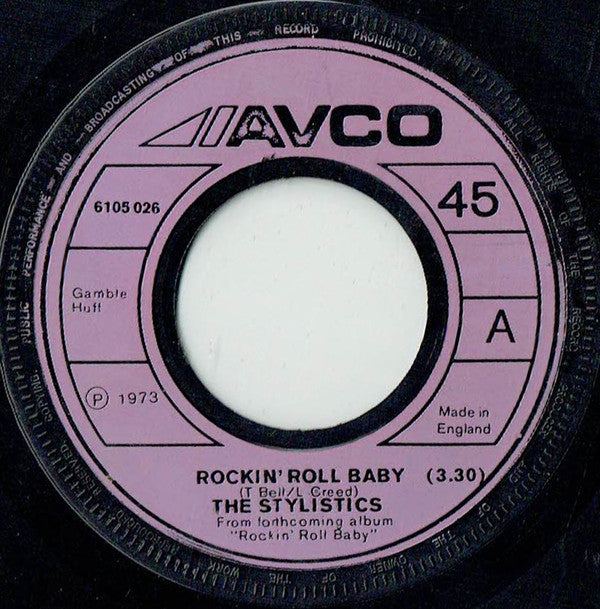 The Stylistics : Rockin' Roll Baby (7", Single, Lar)