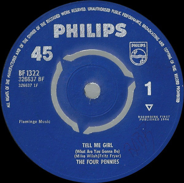 The Four Pennies : Tell Me Girl  /  Juliet (7", Single, 3-P)