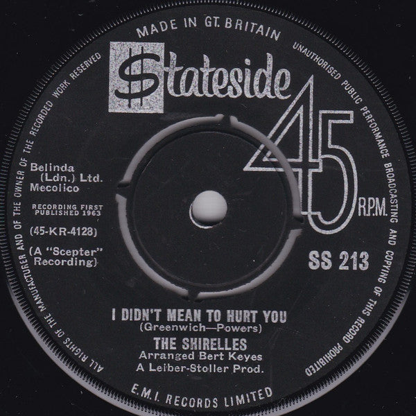 The Shirelles : Don't Say Goodnight And Mean Goodbye (7", Single)