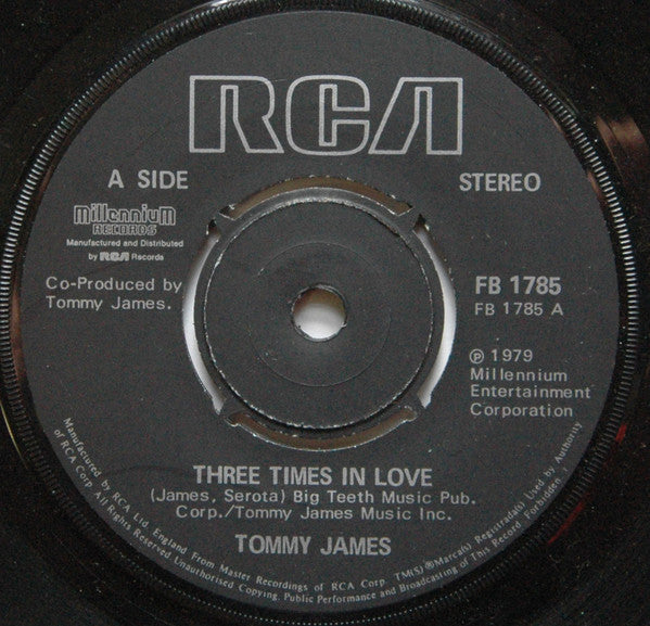 Tommy James : Three Times In Love (7", Single)