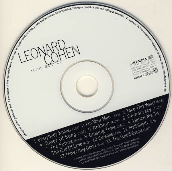 Leonard Cohen : More Best Of (CD, Comp)