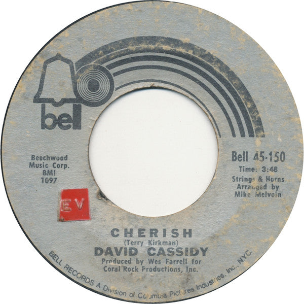 David Cassidy : Cherish (7", Single, Styrene, Pit)