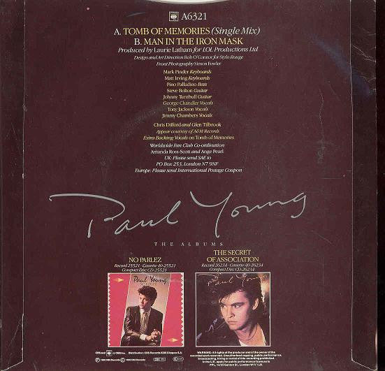 Paul Young : Tomb Of Memories (7", Single)