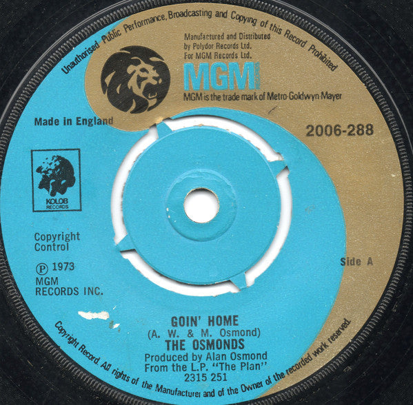 The Osmonds : Goin' Home (7", Single, Pus)
