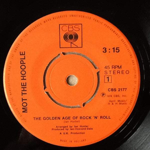 Mott The Hoople : The Golden Age Of Rock 'N' Roll (7", Single, Pus)
