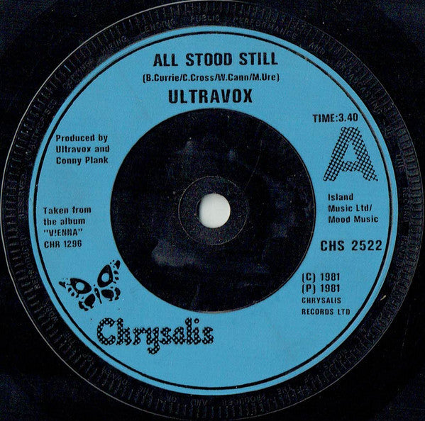 Ultravox : All Stood Still (7", Single, Blu)