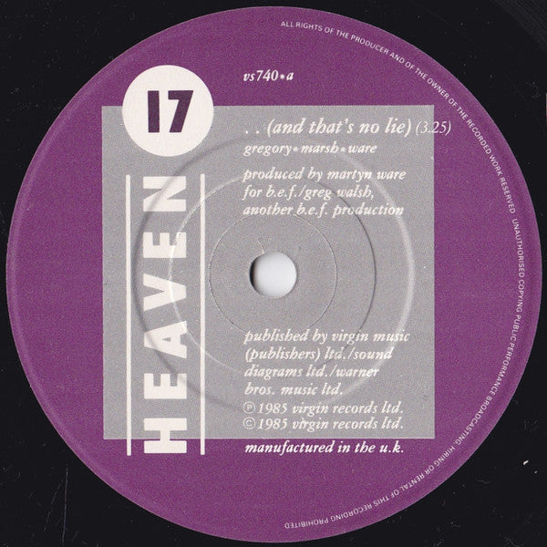 Heaven 17 : ..(And That's No Lie) (7", Single)