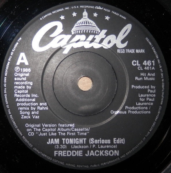 Freddie Jackson : Jam Tonight (7")