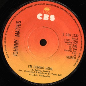 Johnny Mathis : I'm Coming Home (7", Sun)