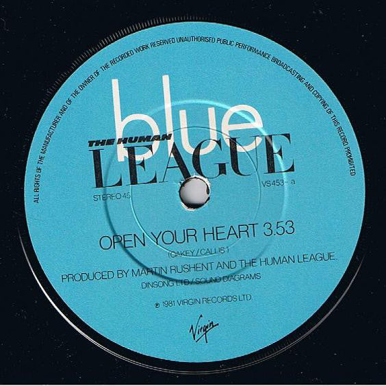 The Human League : Open Your Heart (7", Single, Sol)