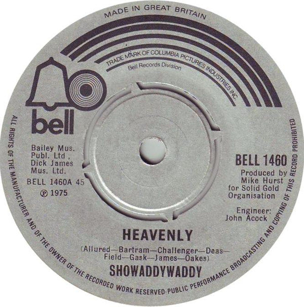 Showaddywaddy : Heavenly (7", Single, 4 P)