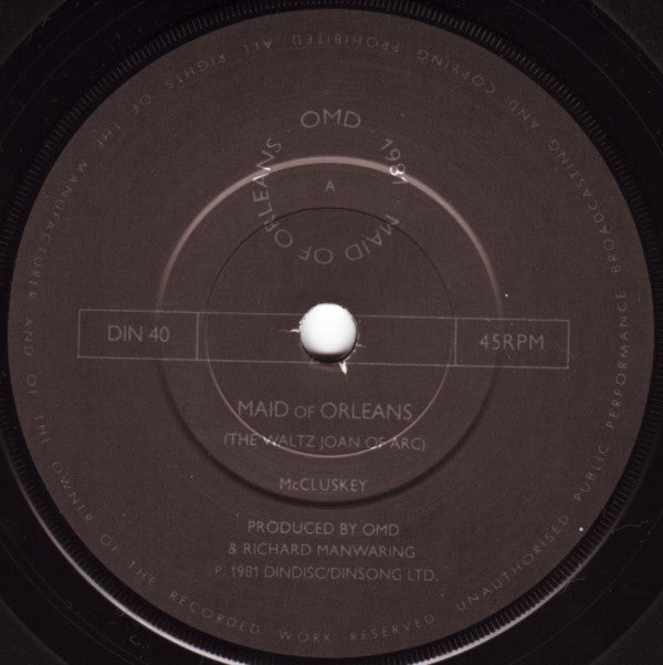 Orchestral Manoeuvres In The Dark : Maid Of Orleans (7", Single, Met)