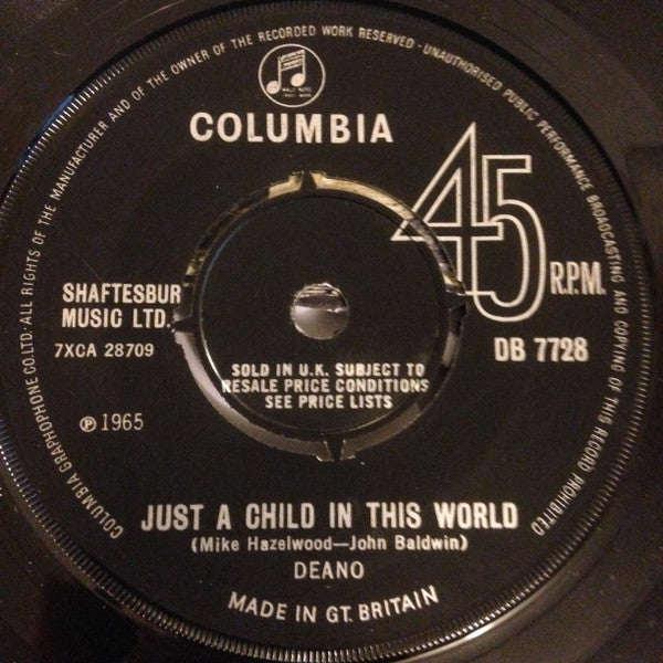 Deano (11) : Just A Child In This World (7")