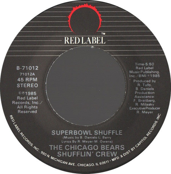 The Chicago Bears Shufflin' Crew : The Super Bowl Shuffle (7", Single)