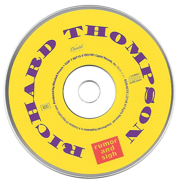 Richard Thompson : Rumor And Sigh (CD, Album, EMI)