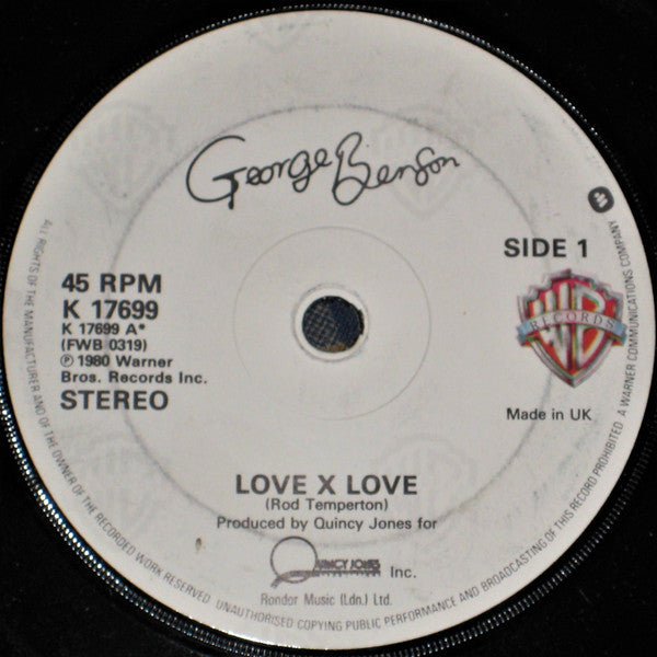 George Benson : Love X Love (7", Single)