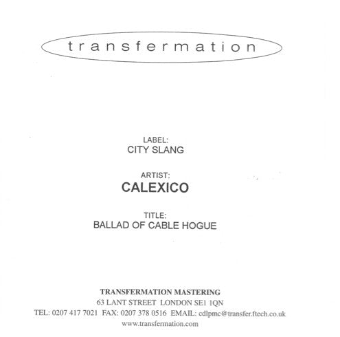 Calexico : Ballad Of Cable Hogue (CDr, Single, Promo)
