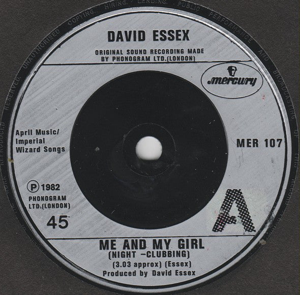 David Essex : Me And My Girl (Night-Clubbing) (7", Single)