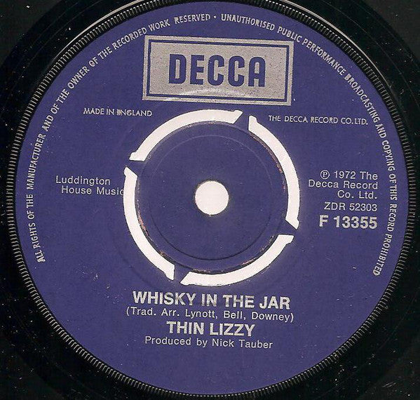 Thin Lizzy : Whisky In The Jar / Black Boys On The Corner (7", Single)